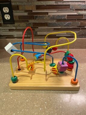 Circo Wooden Bead Maze with Yellow, Red, Blue, Green and Purple Accents Bead Toy